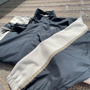 Callaway Windbreaker Size XL Blue w Tan/Cream